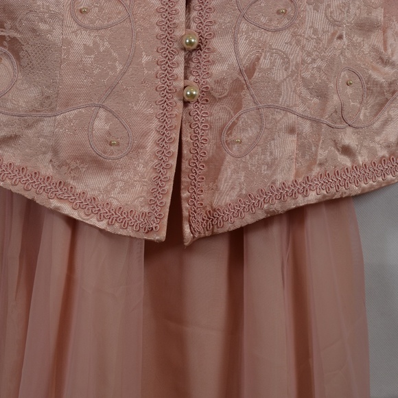 Coral Pink/Peach Jacket/Dress Pearl Beads/Embellished  Sz 16 by Nah Nah NWT - Picture 11 of 11